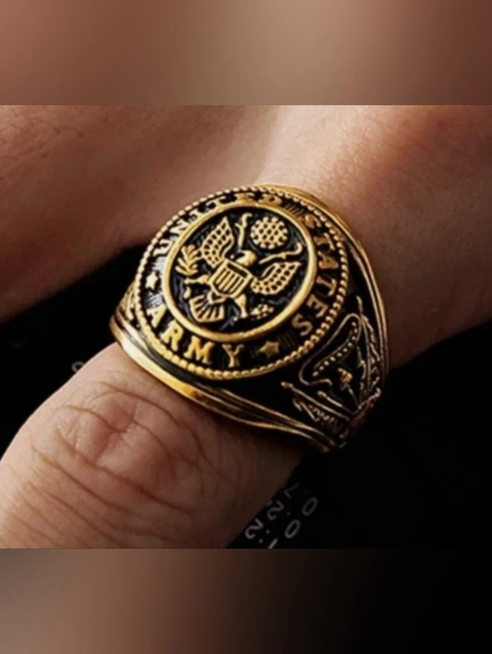 New Stainless steel US Army American Flag Eagle ring Sizes 7 - 13 Available